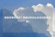 职称评审找代办？我踩过的坑比你交过的钱还多！