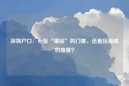 深圳户口:一张“镶钻”的门票,还是压箱底的废纸?