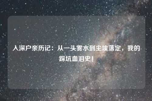 入深户亲历记：从一头雾水到尘埃落定，我的踩坑血泪史！