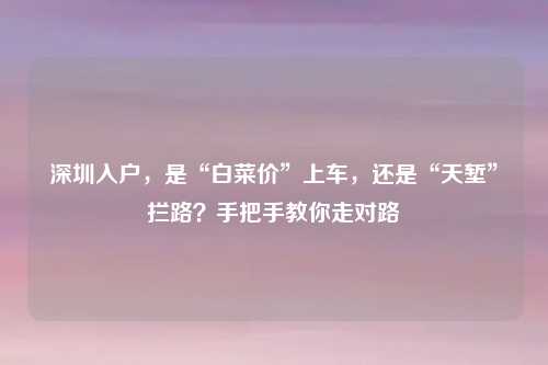 深圳入户，是“白菜价”上车，还是“天堑”拦路？手把手教你走对路